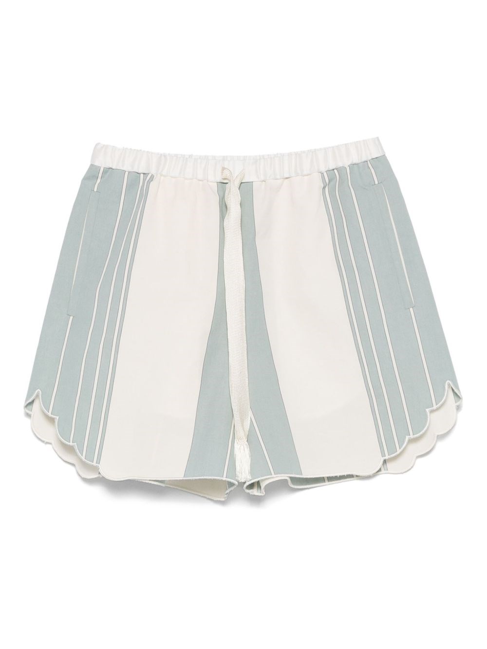 Forte Forte Chic Cotton Linen Stripe Bermuda With Embroidery