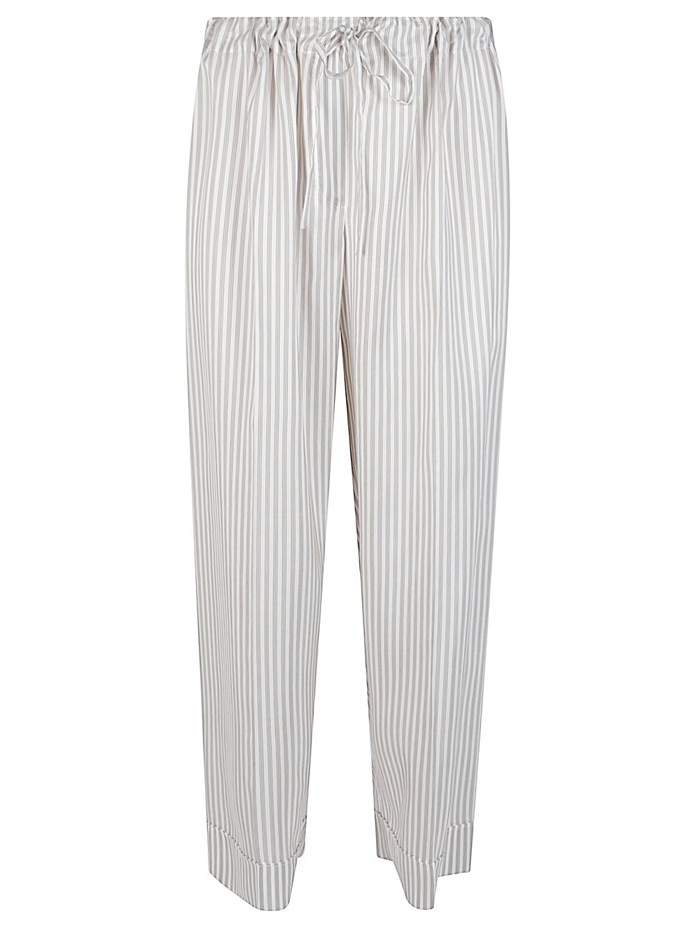 The Row Yayah Striped Silk Trousers In White