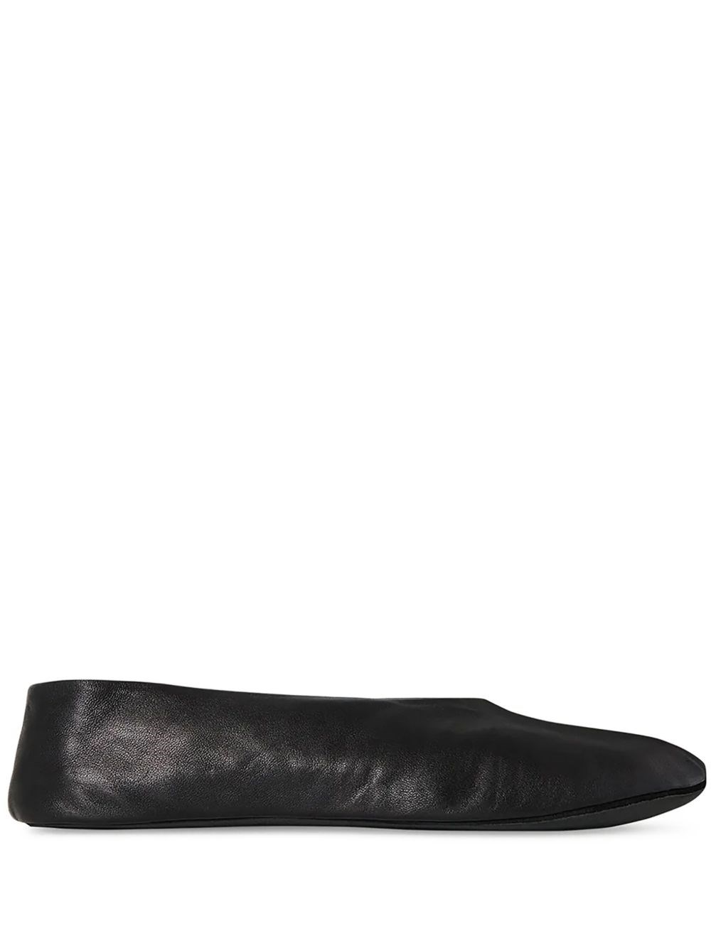 The Row Stella Leather Ballets In Black