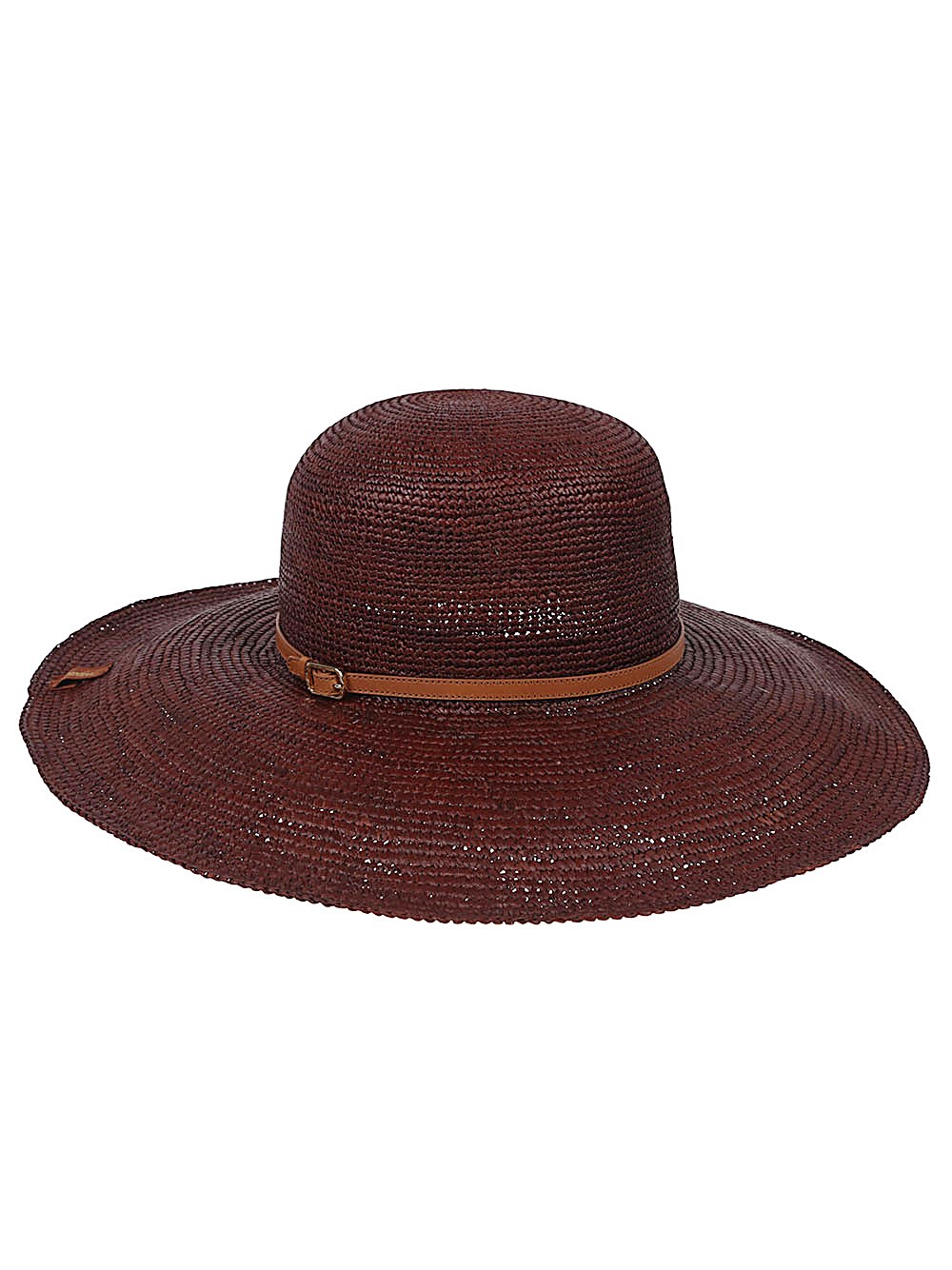 Borsalino Wide Brim Straw Hat With Leather Cord