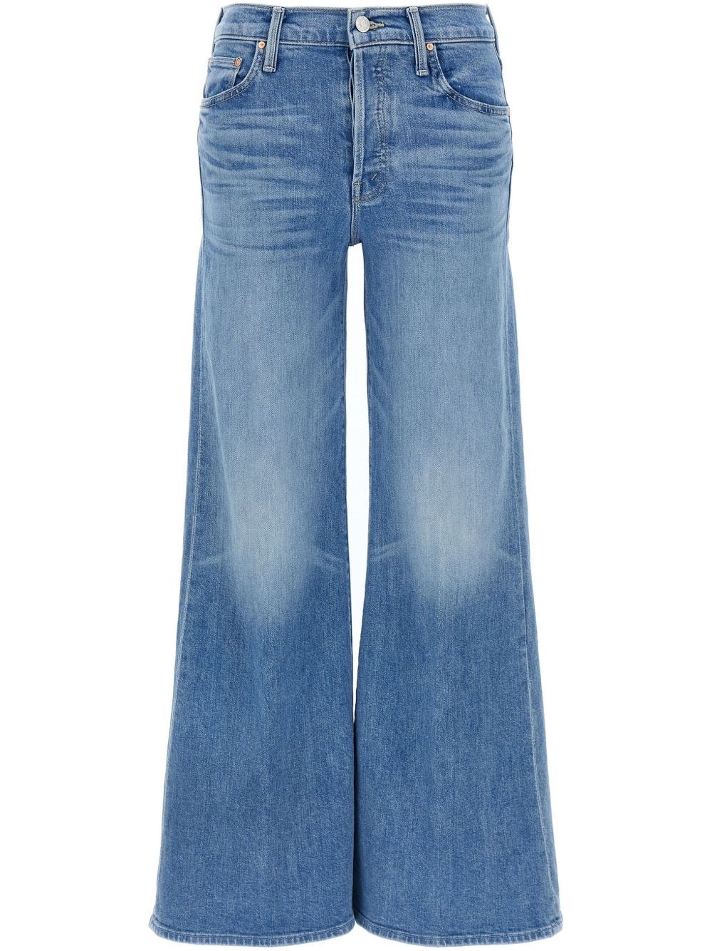 Mother The Twister Sneak Frayed Hems Flared Wide Leg Jeans