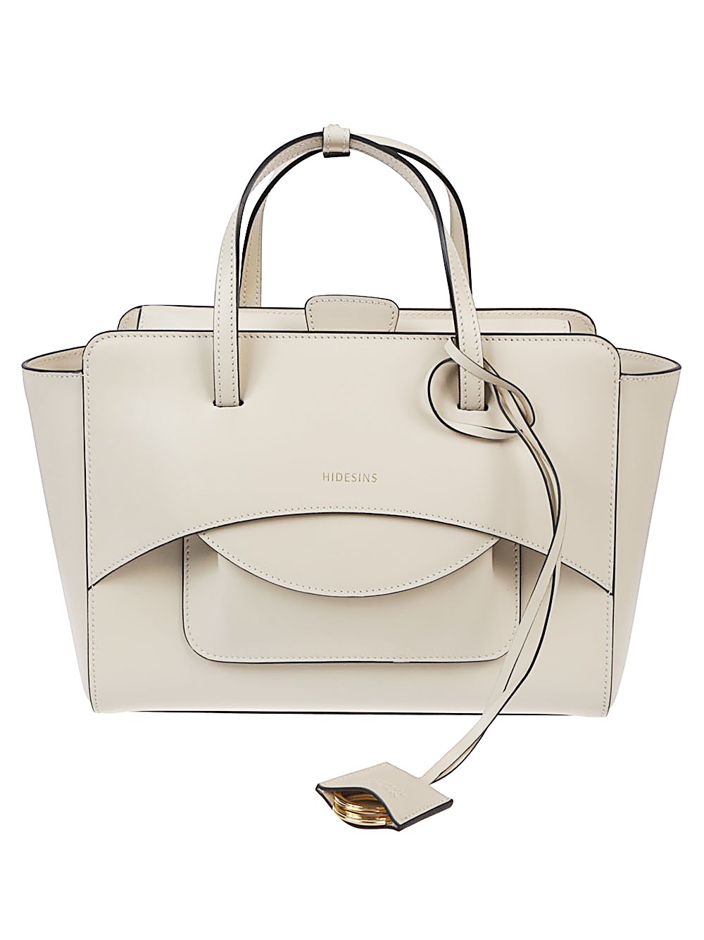 Hidesins Structured Beige Leather Handbag