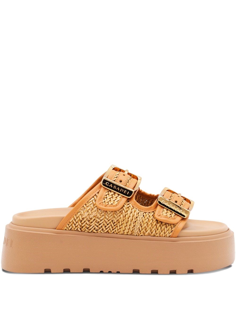 Casadei Birky Ale Woven Platform Sandals