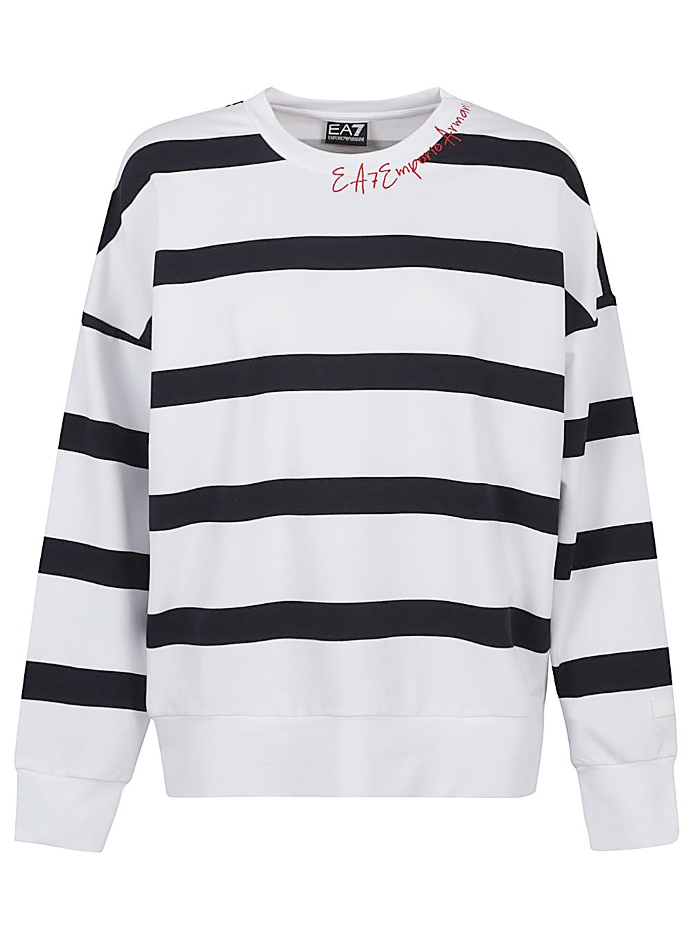 Ea7 Emporio Armani Cotton Crewneck Sweatshirt In White