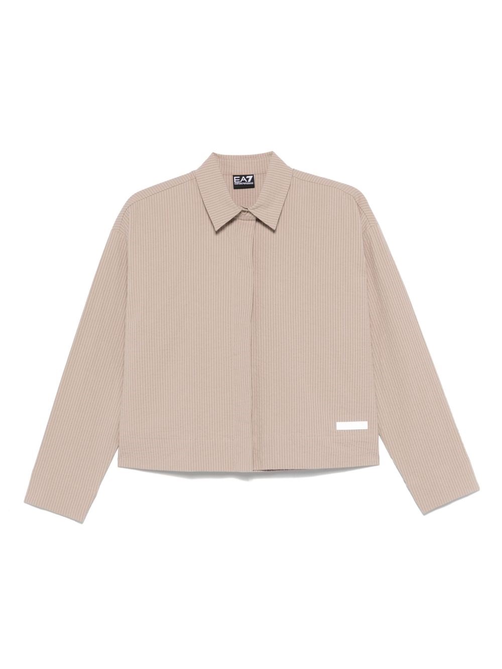 Striped Cotton Shirt - EA7 EMPORIO ARMANI - Modalova