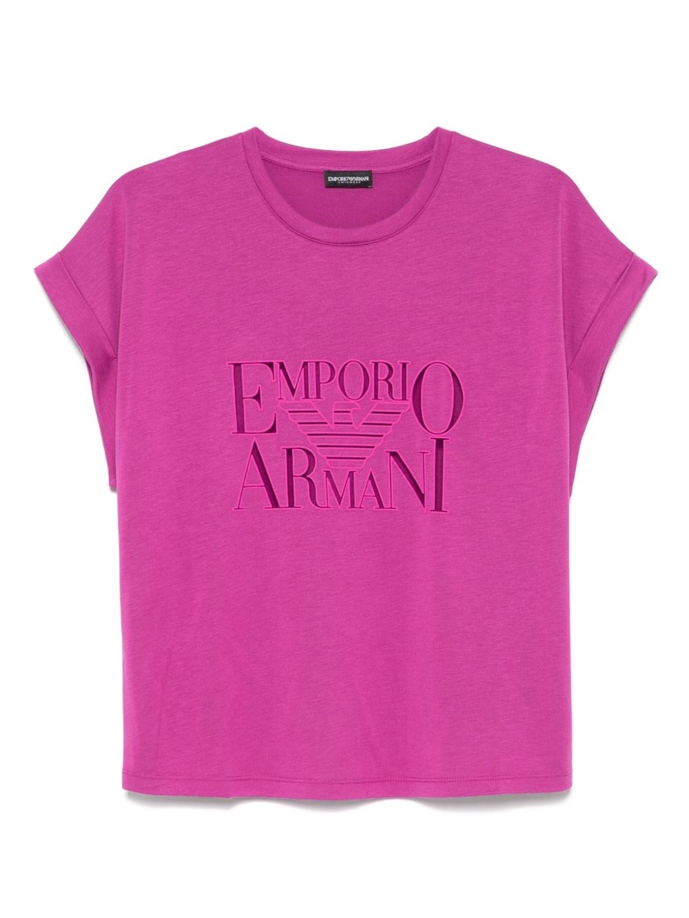 Emporio Armani Crew Neck Short Sleeves Straight Hem In Pink
