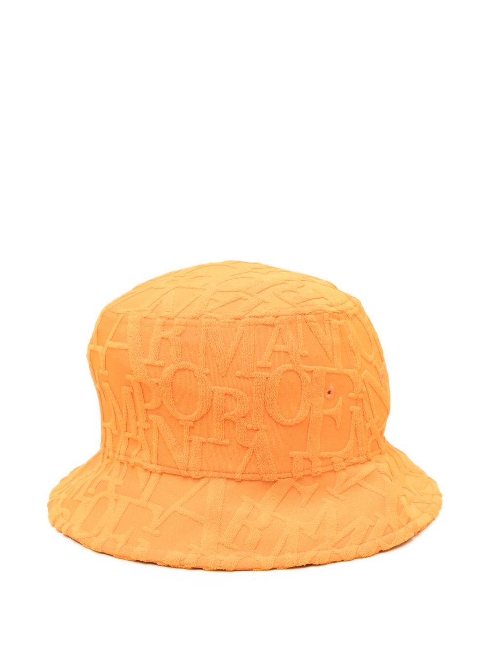 Emporio Armani Casual Jacquard Logo Wide Brim Hat In Orange