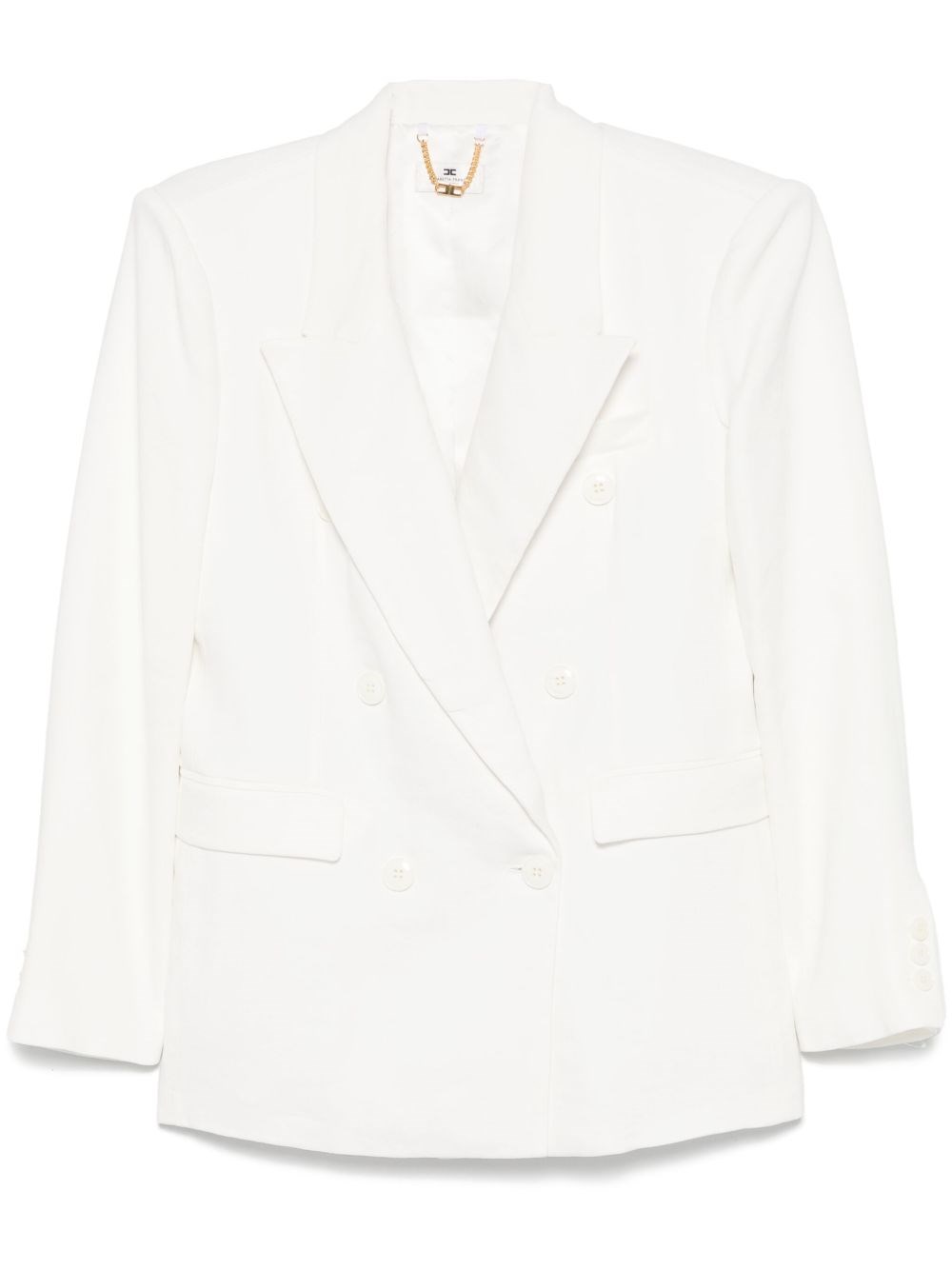 Elisabetta Franchi Linen Blend Double-breasted Jacket