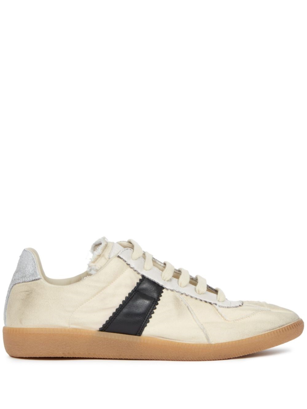 Maison Margiela Replica Leather And Suede-trimmed Twill Sneakers