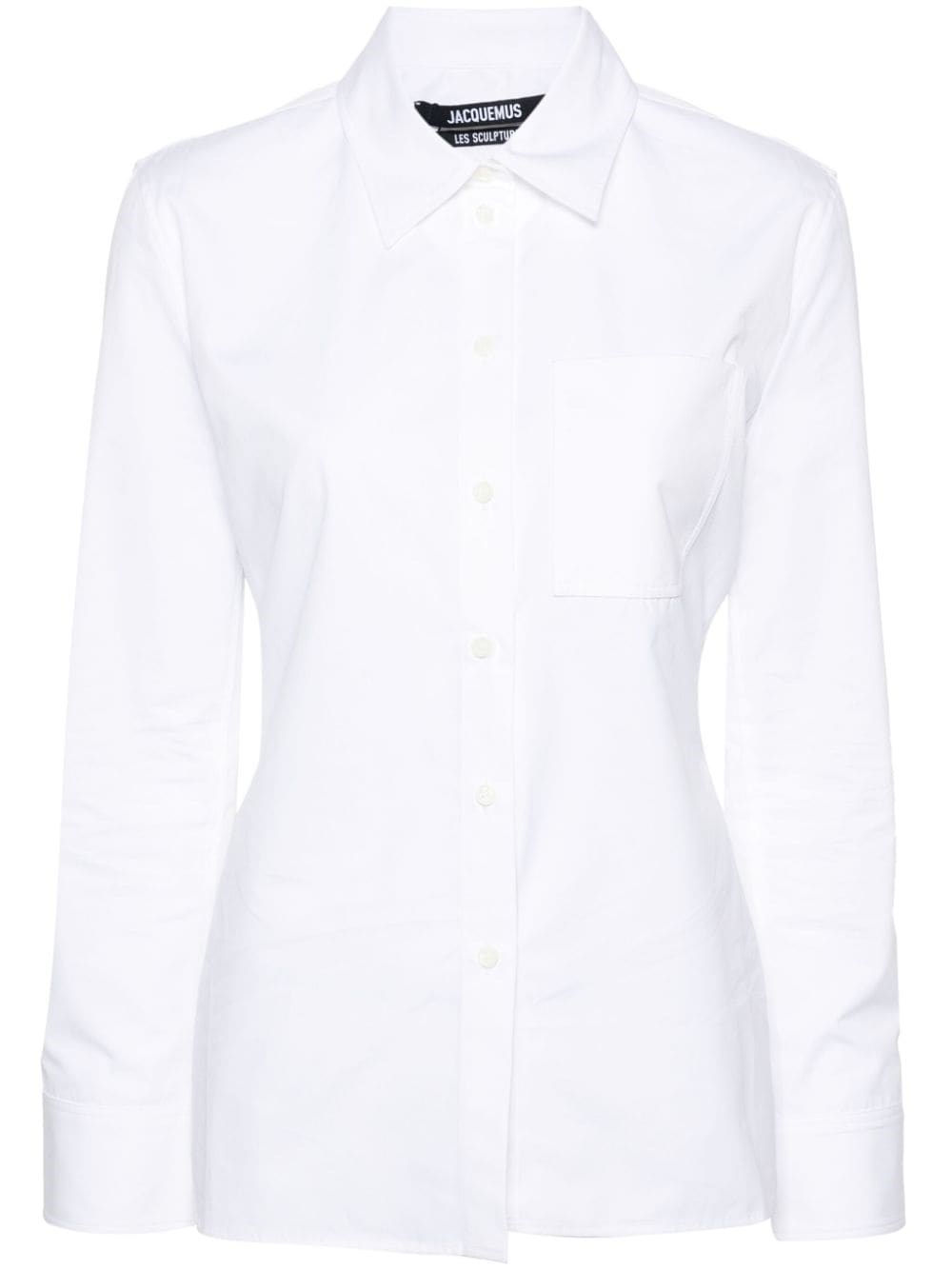 Jacquemus White Blouse With Cut-out Detail And Adjustable Waistband In White