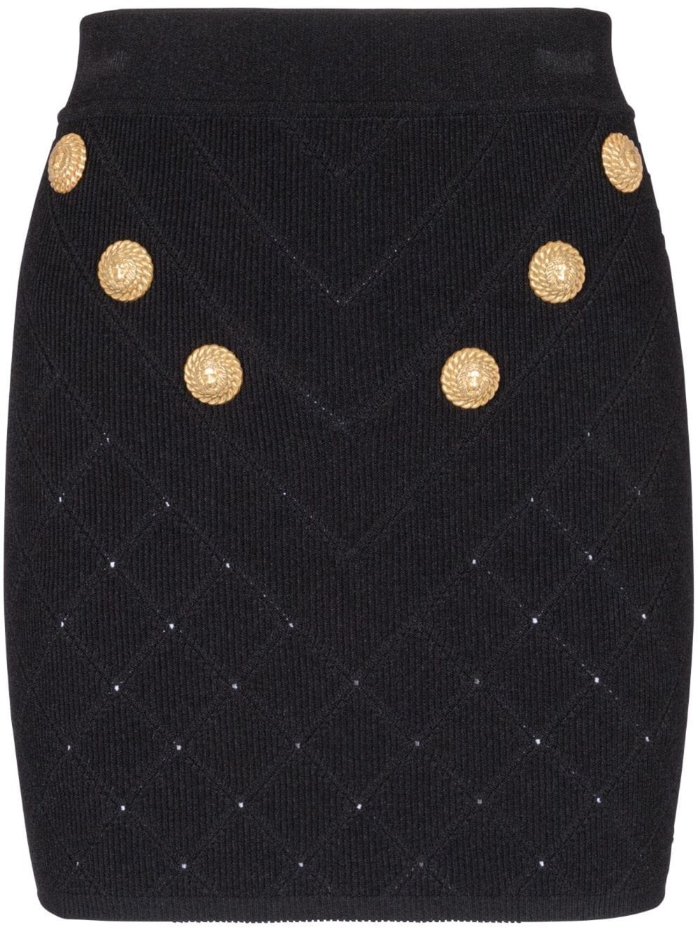 Balmain Women Buttoned Knitted Mini Skirt