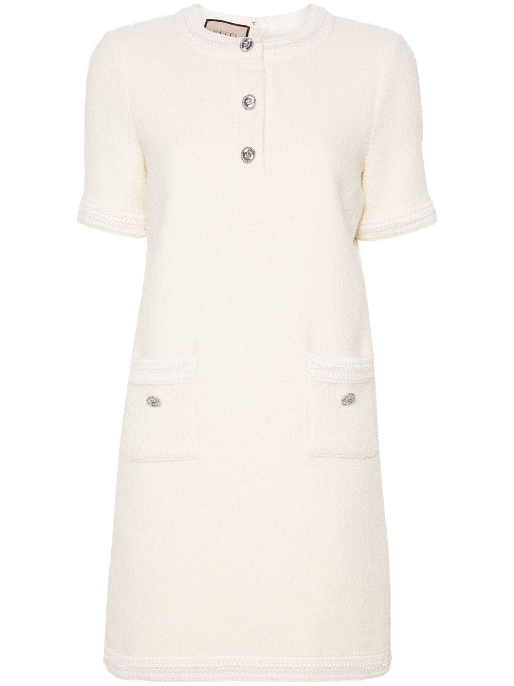 Gucci Women Wool Tweed Dress In Pink