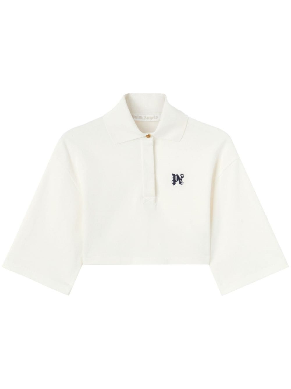 Palm Angels Monogram Cropped Polo Shirt