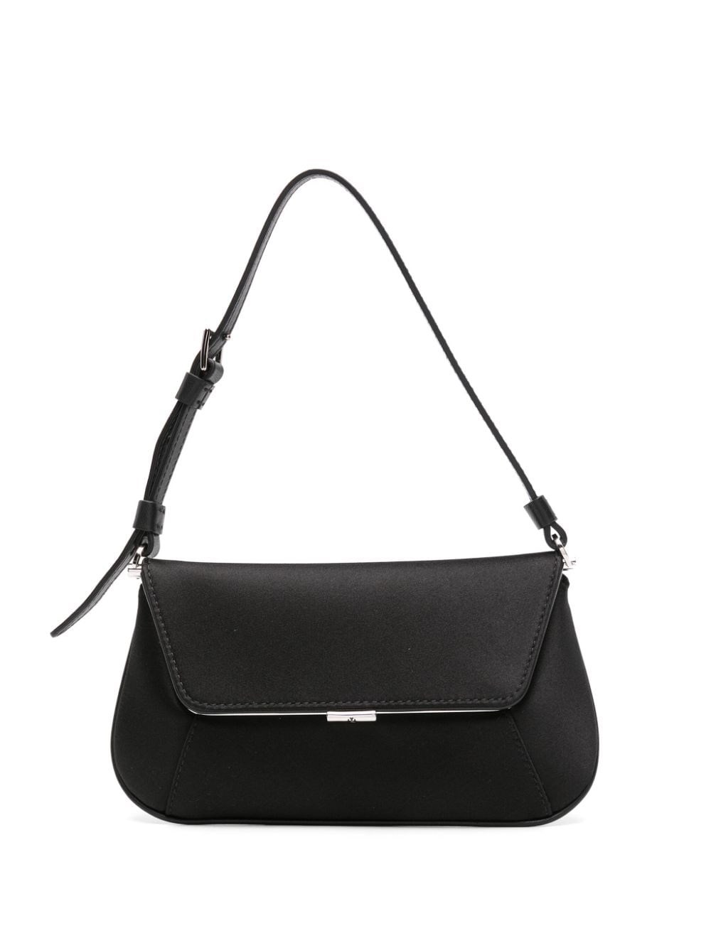 Amina Muaddi Leather Handbag With Curved Base And Reptile Motif Embossing