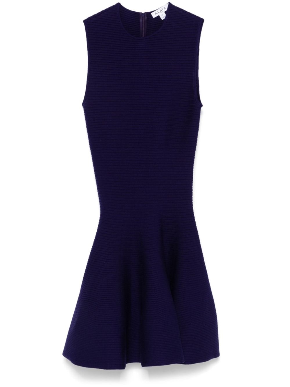 Alaïa Wool Knitted Skater Dress In Purple