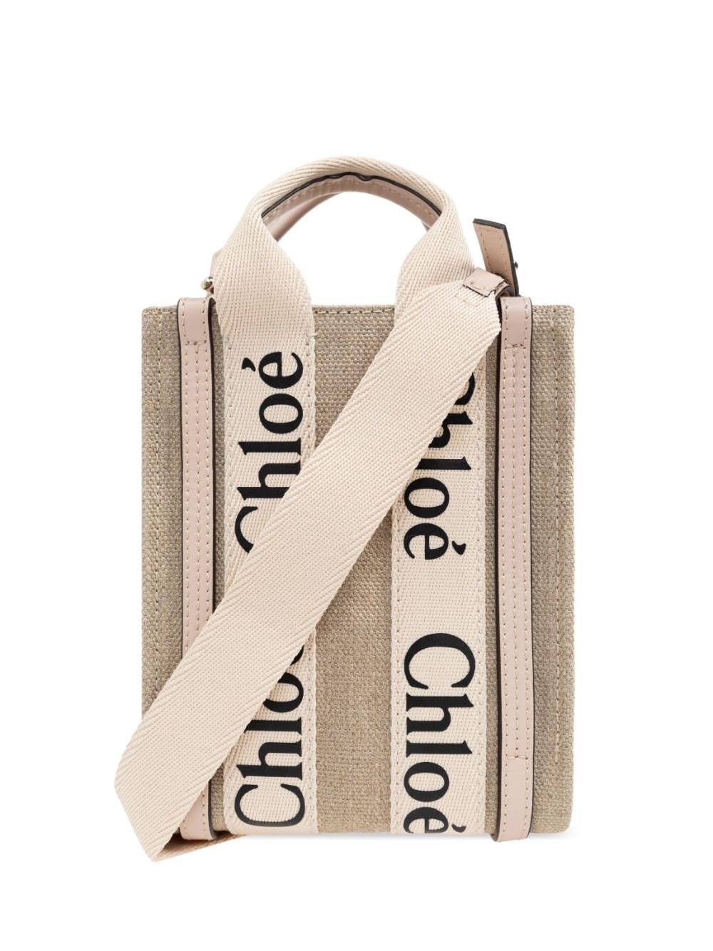 Chloé Chloè Woody Linen Mini Bag In Pink
