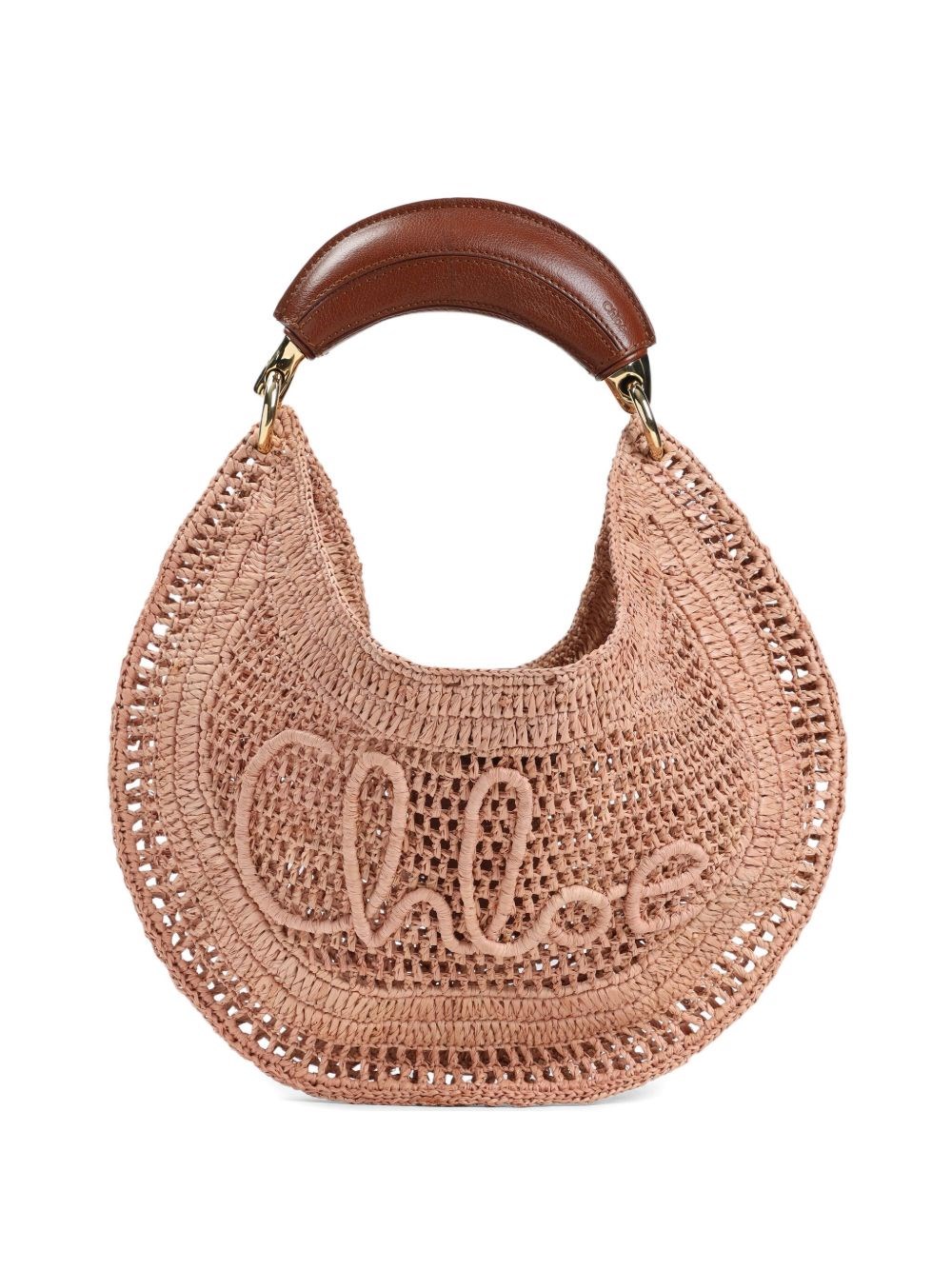 Chloé Chloe Women Antiqued Pink Raffia Banana Handbag In Neutral