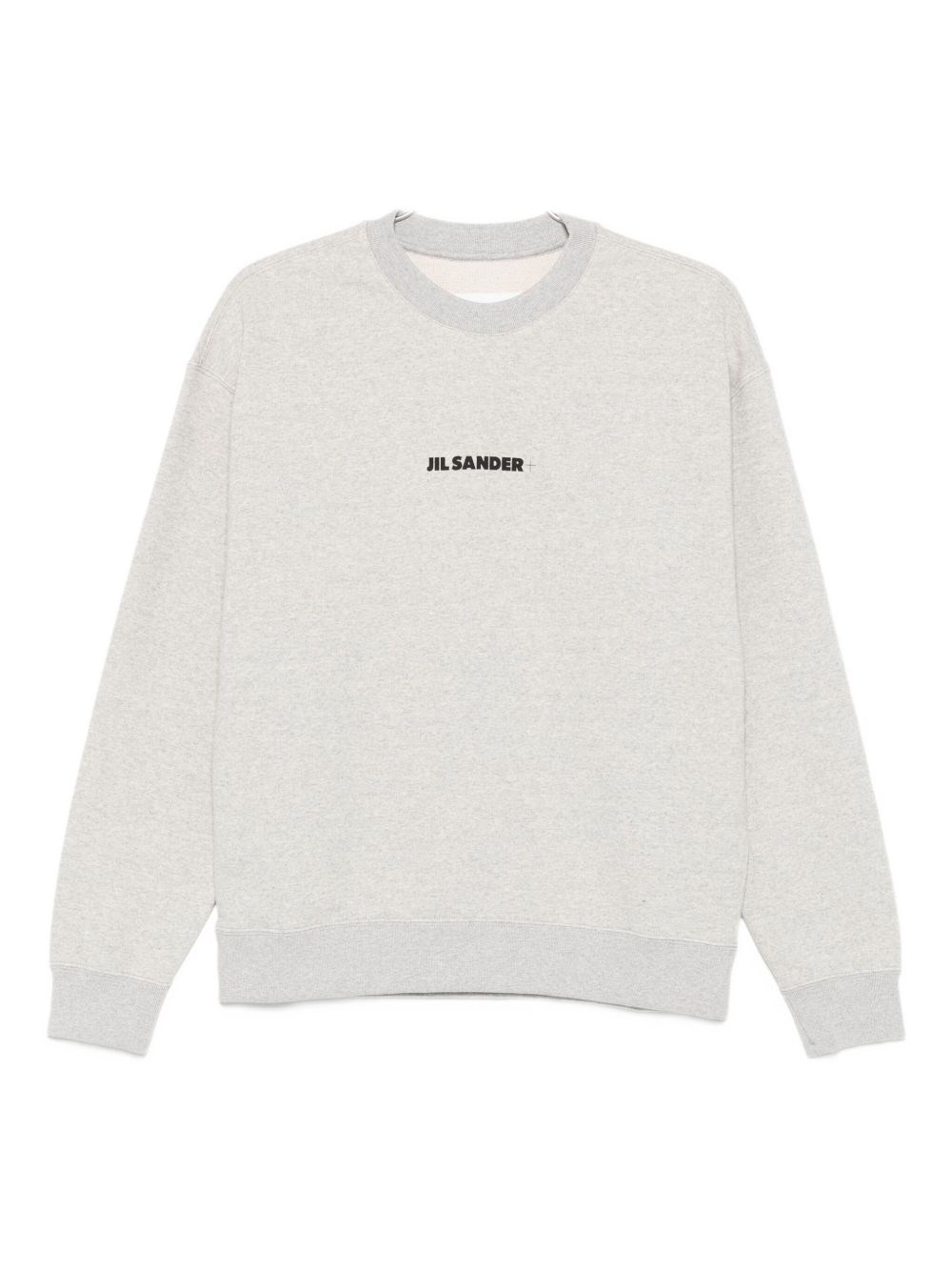 Jil Sander Logo Cotton Crewneck Sweatshirt In Gray