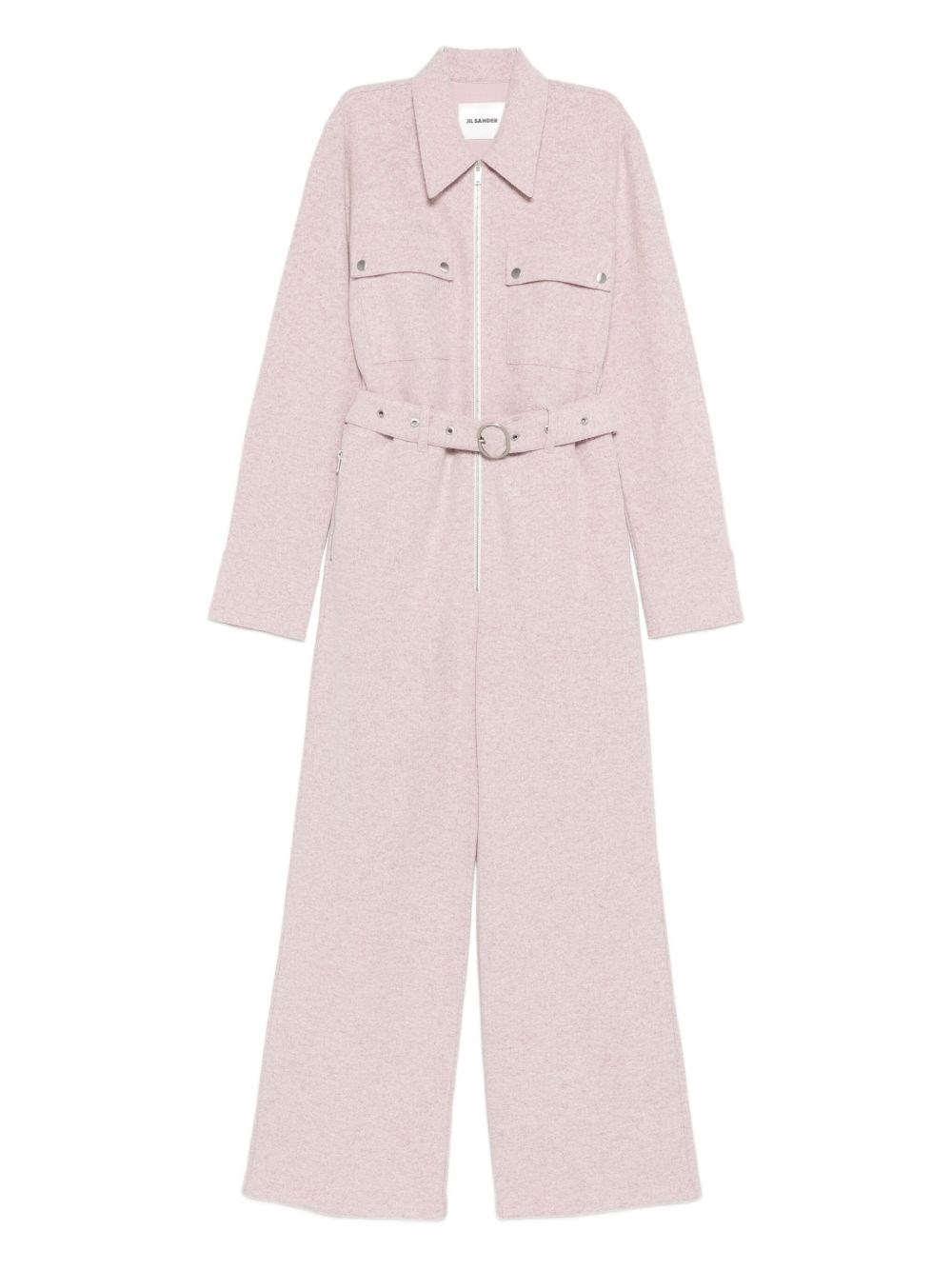 Jil Sander Wool Blend Jumpsuit In Pink
