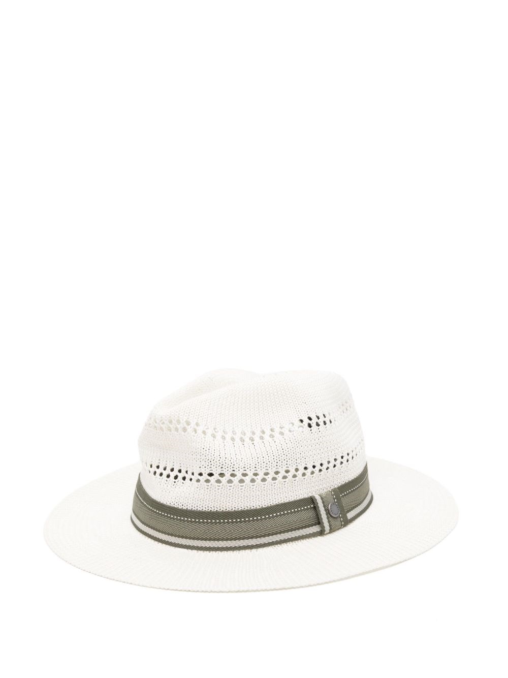 Barbour Fedora Hat With Strap Detailing And Wide Brim