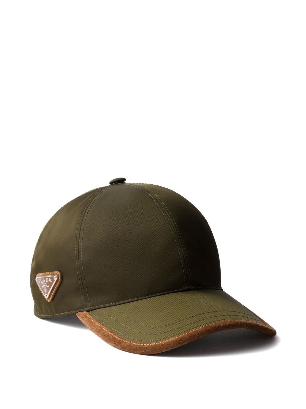 Re-Nylon And Leather Baseball Cap - Prada - Modalova