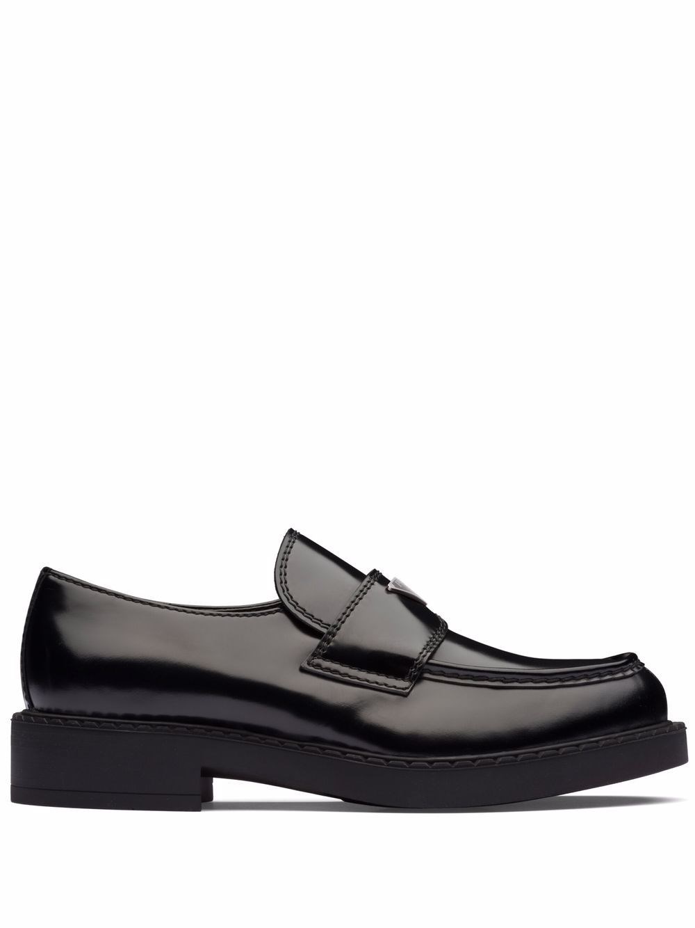Prada Chocolate Leather Loafers - Prada - Modalova