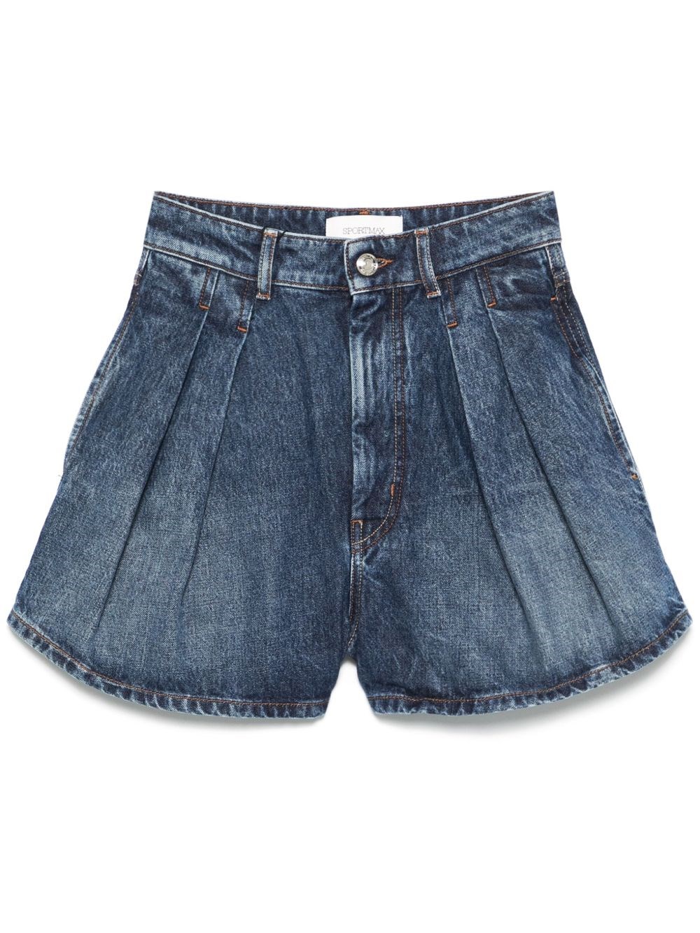 Sportmax Oversized Denim Shorts Trousers Blue In Blue