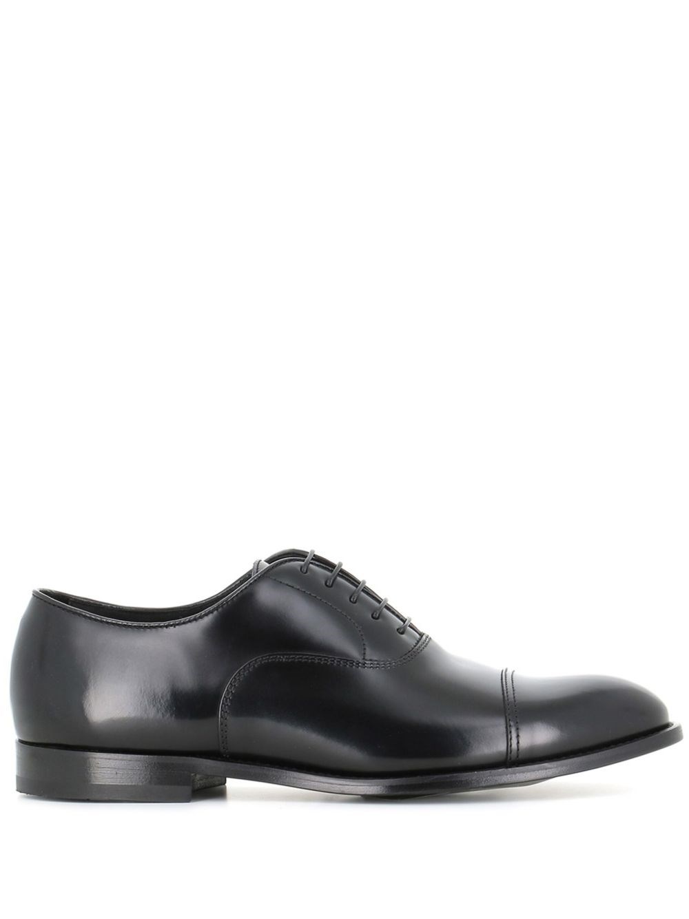 Doucal's High-shine Black Oxford Shoes With Lace-up Fastening In Black