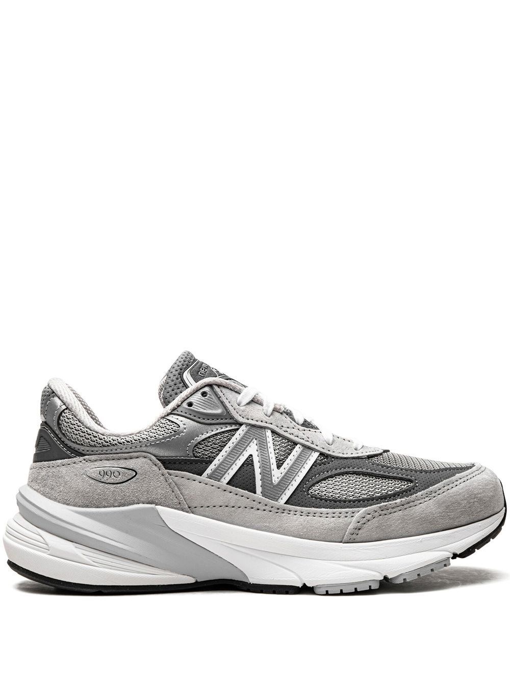 New Balance Grey Low Top Sneakers With Logo Detail In Suede And Tech Fabric Man