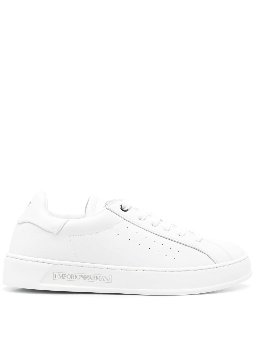 Emporio Armani Leather Sneakers - Emporio Armani - Modalova