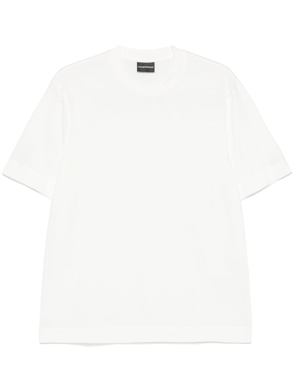 Emporio Armani White Logo Embroidery T-shirt