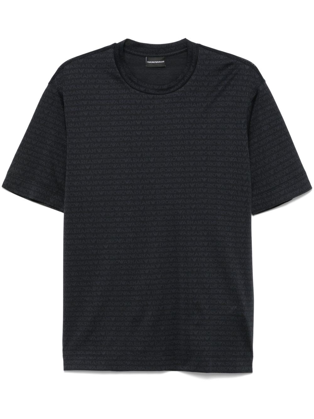 Allover Logo Cotton T-Shirt - Emporio Armani - Modalova