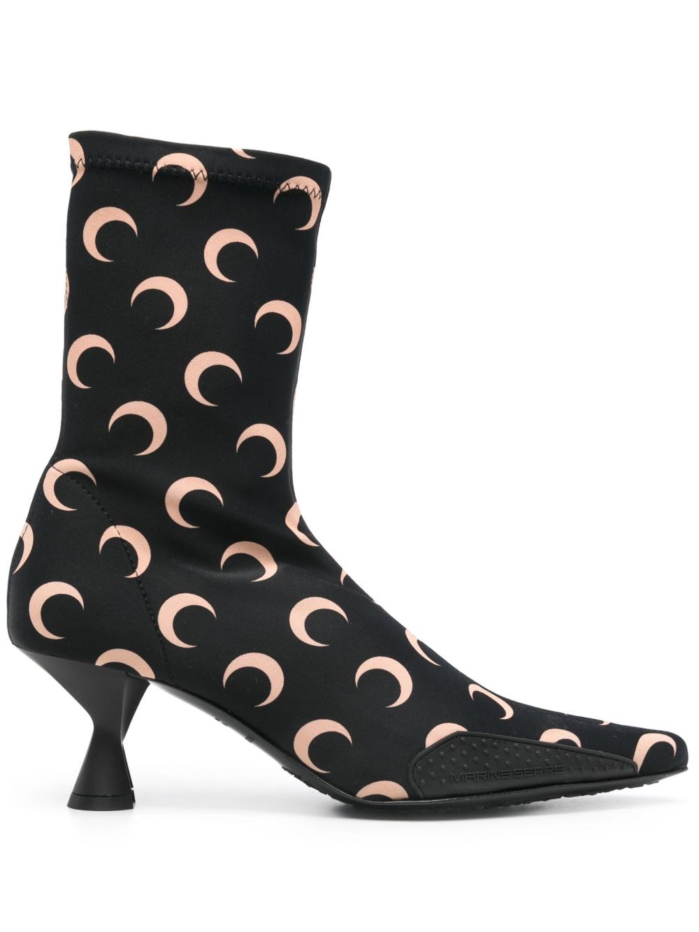 Marine Serre Moon Printed Jersey Ms Boots In Black