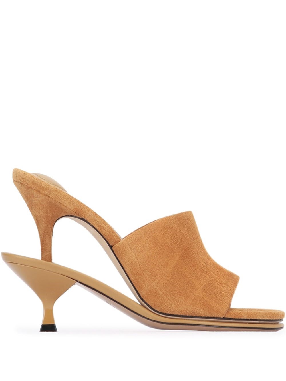 Jacquemus Peep Toe Suede Kitten Heel Mules