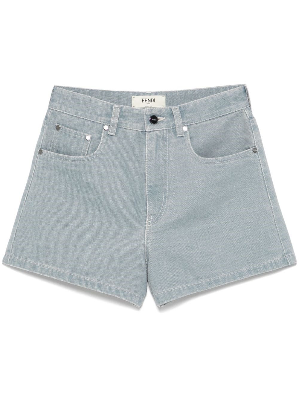 Fendi Denim Shorts In Gray