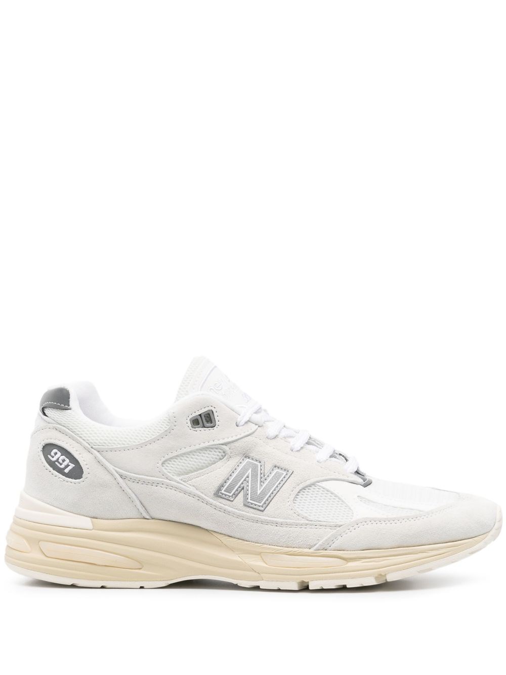 New Balance Sporty Pigskin And Mesh Sneakers With Cushioned Sole