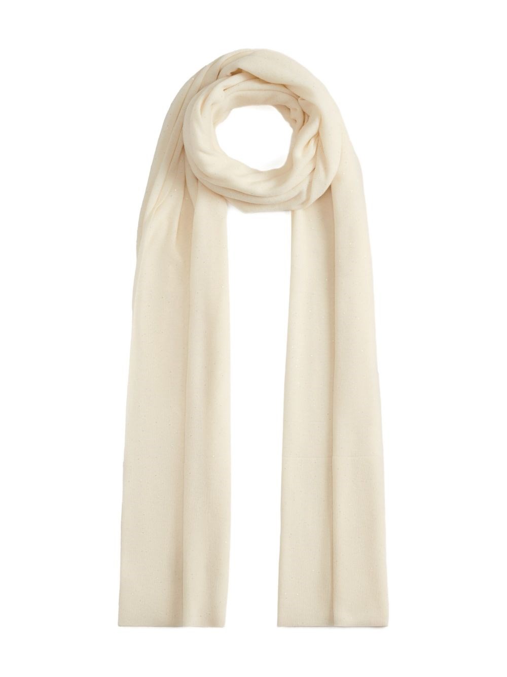 Fabiana Filippi Lightweight Long Length Ribbed Knit Scarf In White