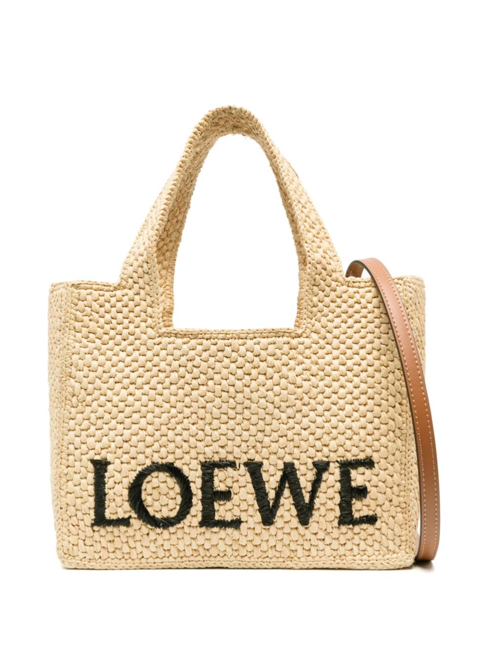 Loewe Paula's Ibiza  Font Small Rafia Tote Bag