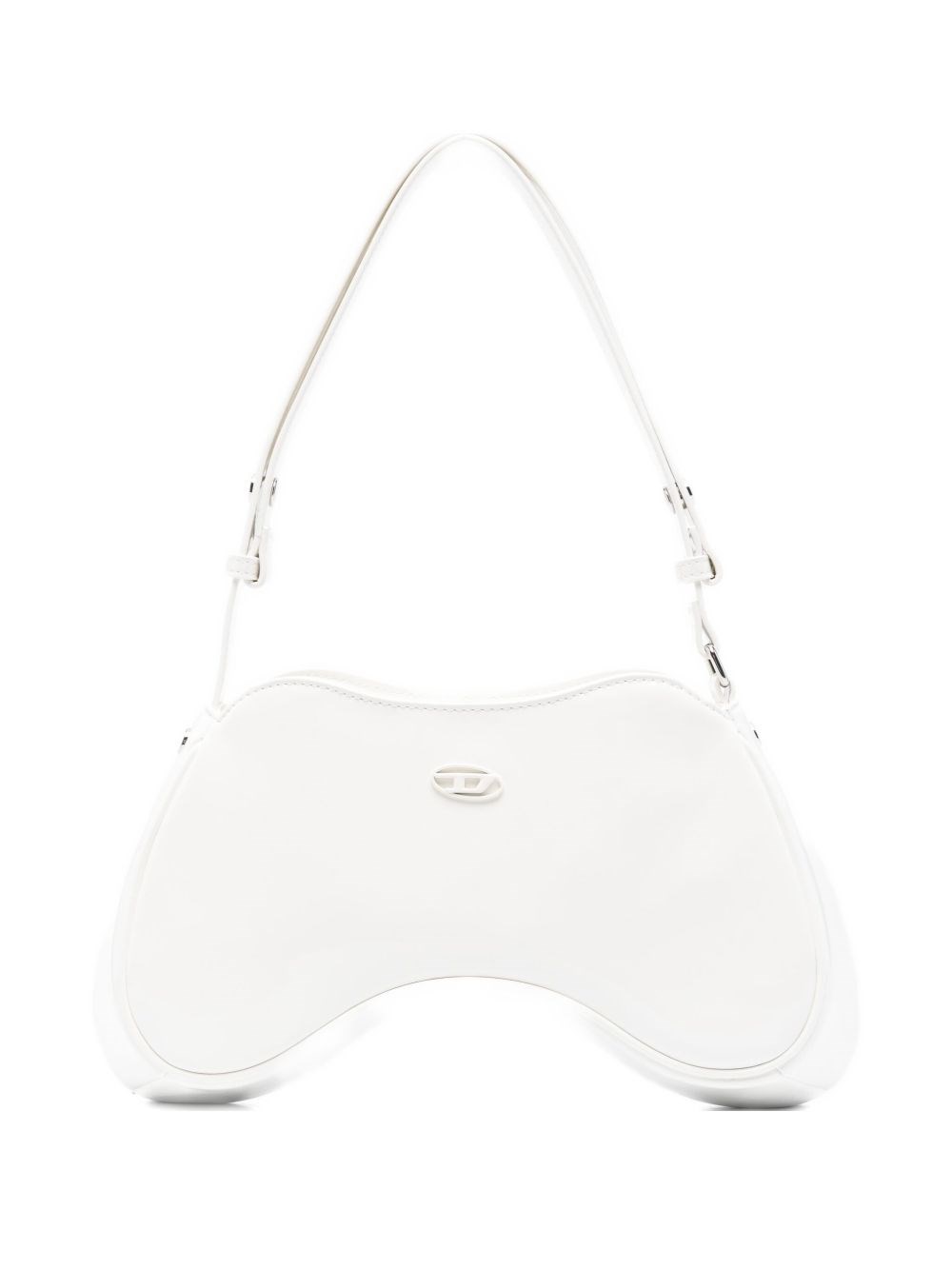 Diesel Women Play Patent Shoulder Bag In White