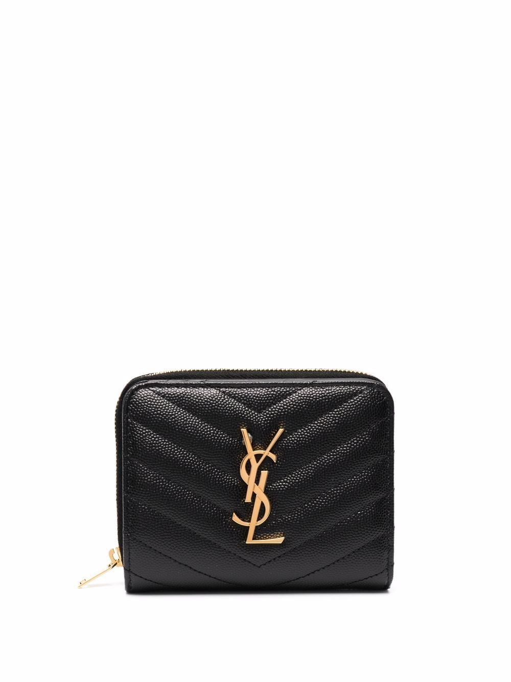Saint Laurent Cassandre Leather Compact Wallet
