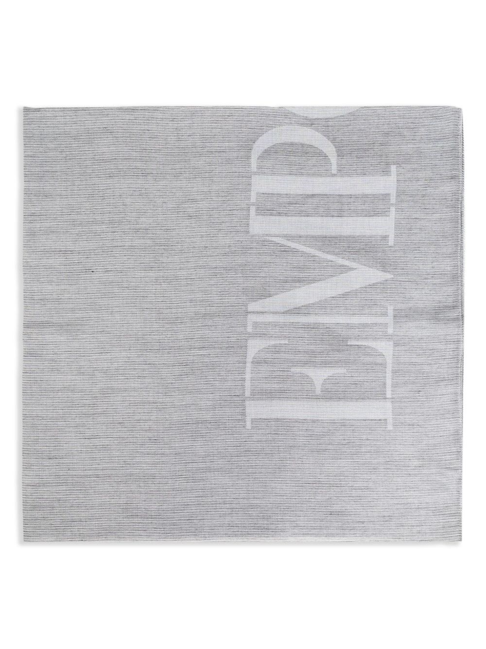 Logo Cotton Blend Scarf - Emporio Armani - Modalova