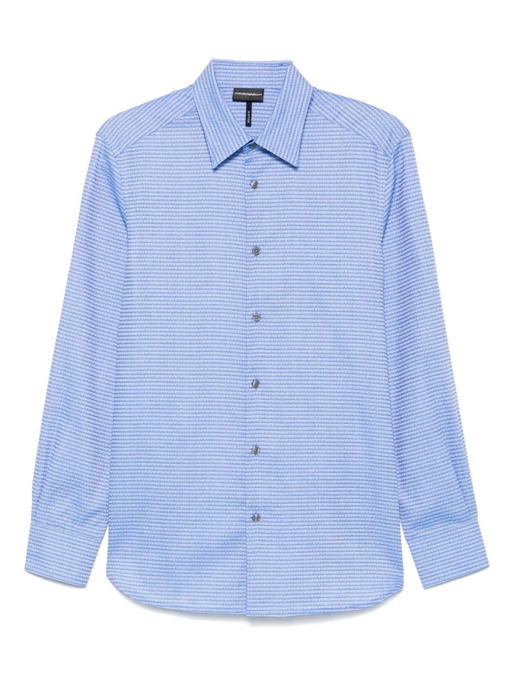 Allover Logo Cotton Shirt - Emporio Armani - Modalova