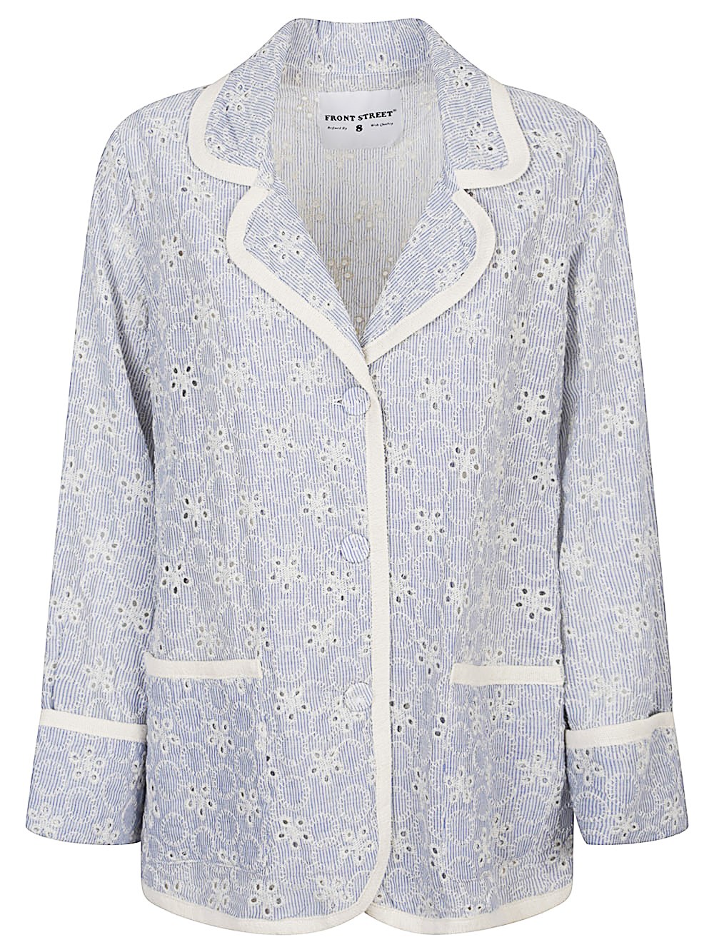 Embroidered Cotton Jacket - FRONT STREET 8 - Modalova