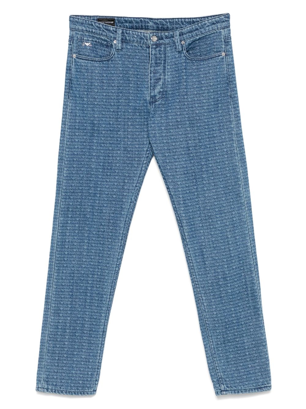 Allover Logo Denim Jeans - Emporio Armani - Modalova