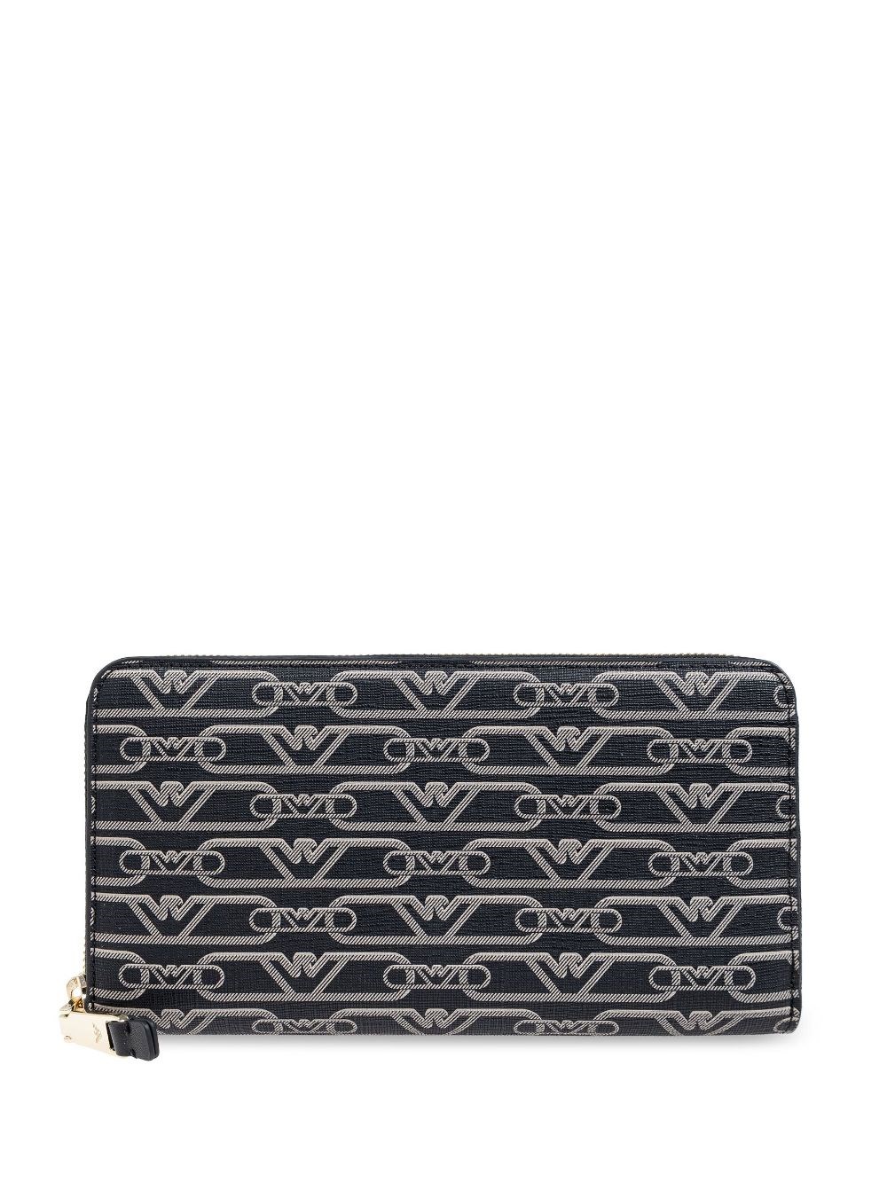 Emporio Armani Zip Around Eagle All Over Wallet