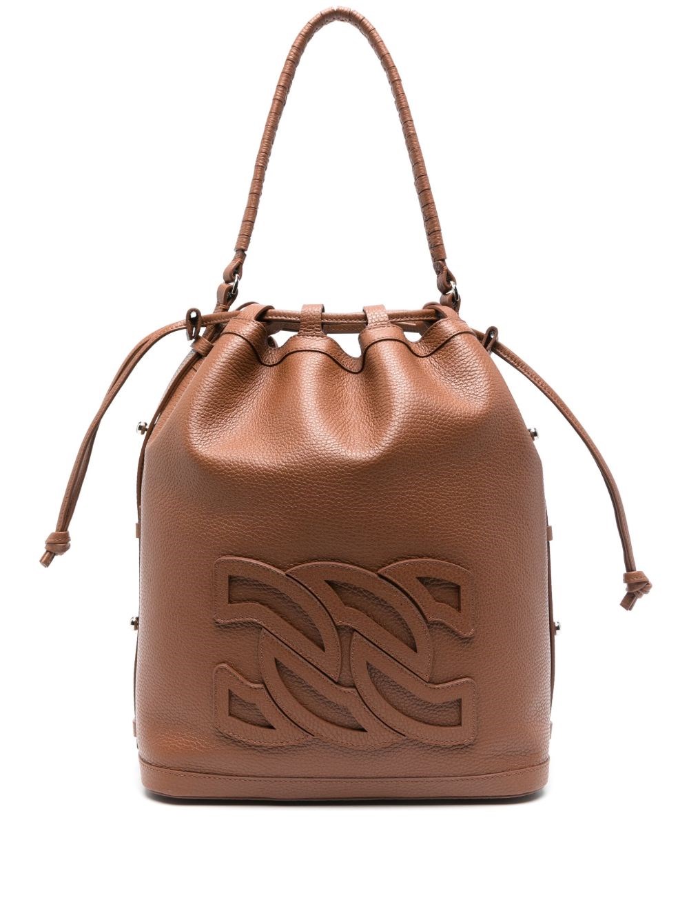 Casadei Voyage Leather Bucket Bag