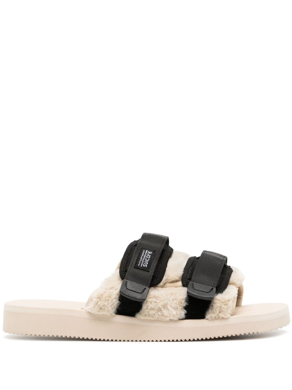 Suicoke Double Strap Rubber Sole Slides With Logo-patch