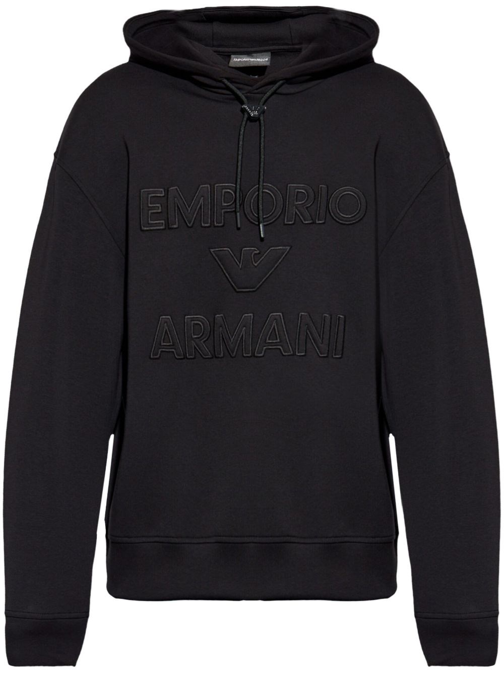 Emporio Armani Black Logo Print Hoodie