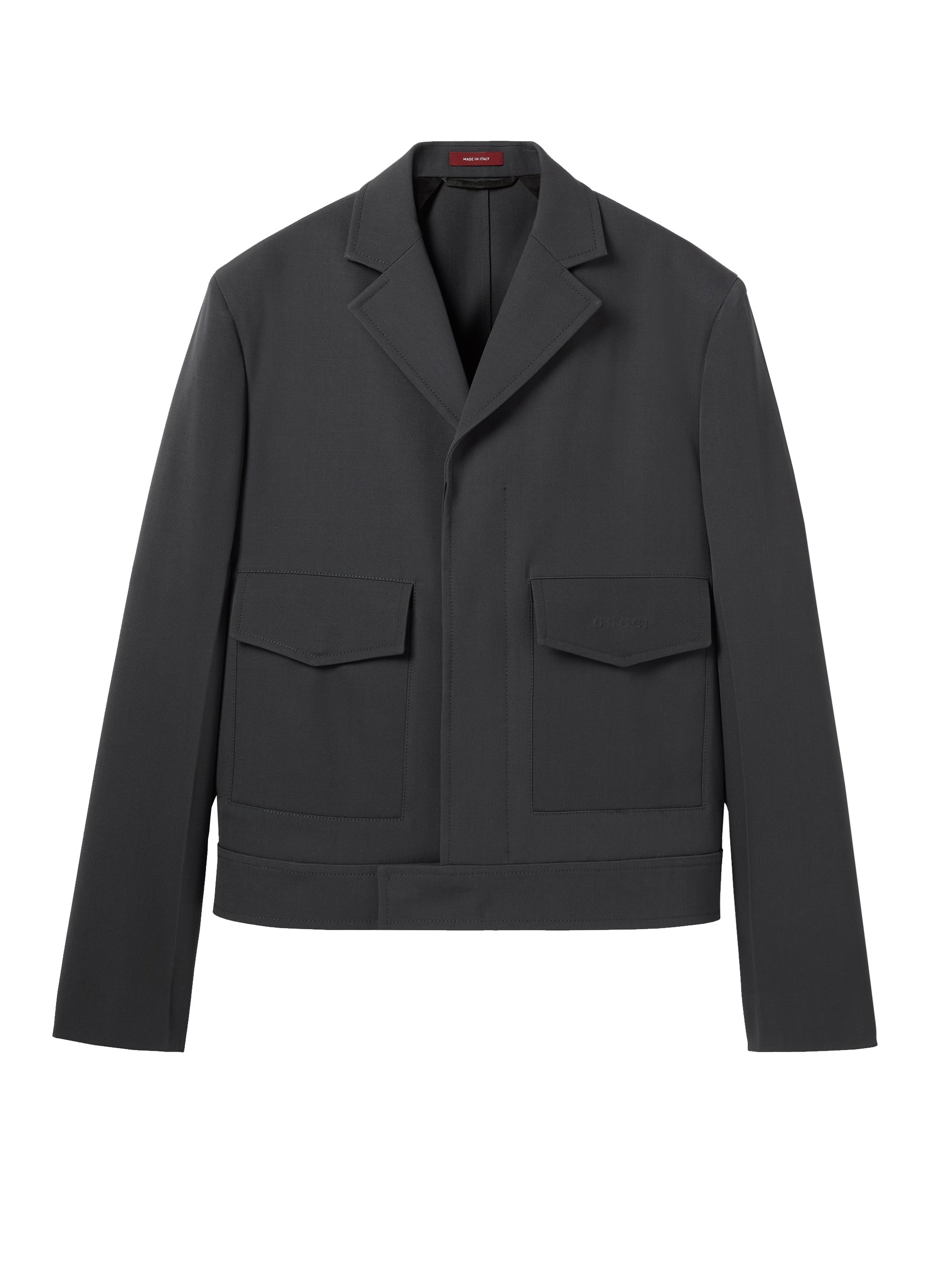 Embossed Wool Gabardine Jacket - Gucci - Modalova