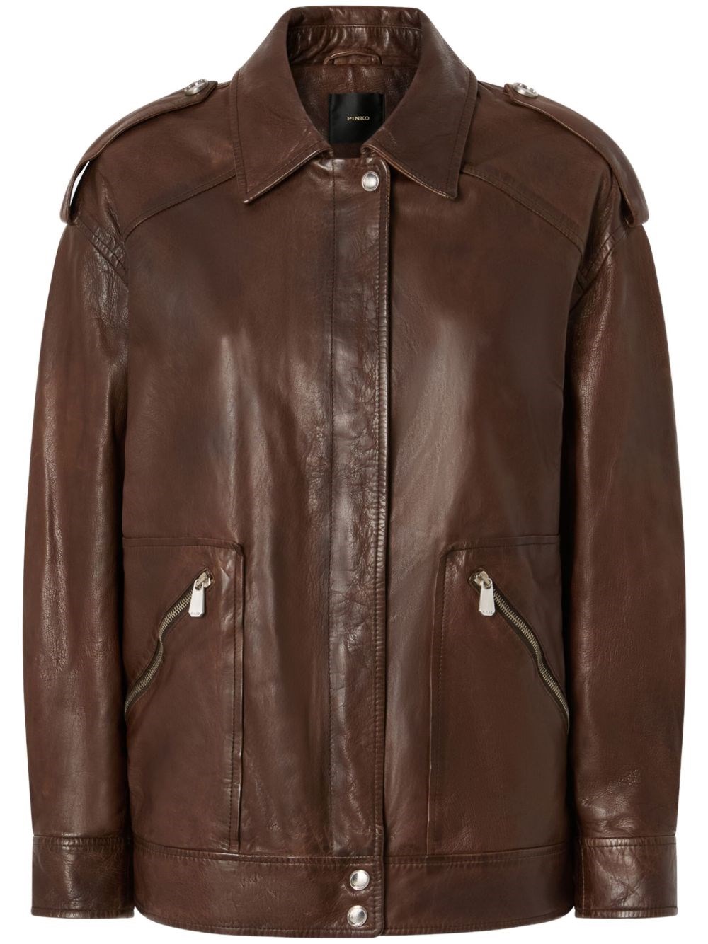 Pinko Leather Jacket - Pinko - Modalova
